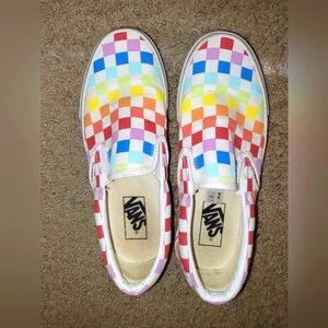 VANS rainbow checkered shoes